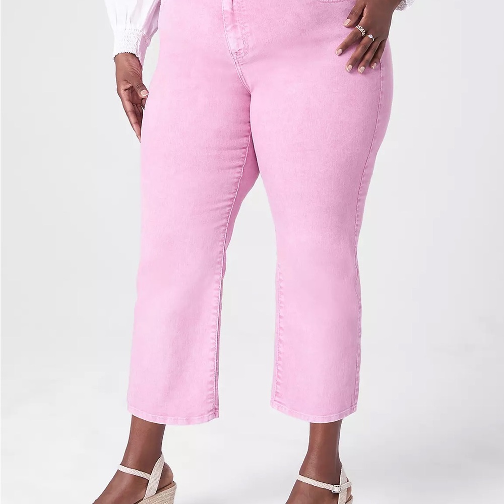 Lane Bryant Pink Signature‎ Fit Straight Crop Jeans Size 20